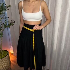 Black Midi Wrap Skirt for Casual Nights